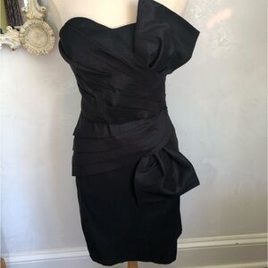 Arden B black w/ a little shimmer bow strapless cocktail/formal dress Size Large